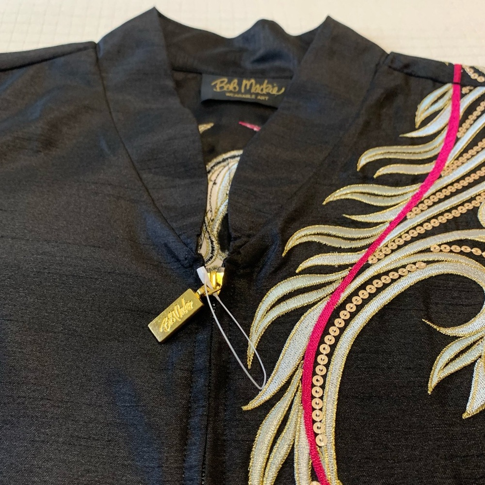 Bob Mackie Wearable Art embroidered dragon jacket/top - Picture 6 of 15